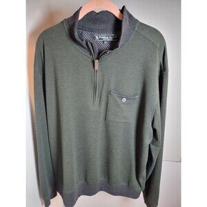 Pebble Beach Performance Men's Large Zip Knit Golf Pull Over Olive Green